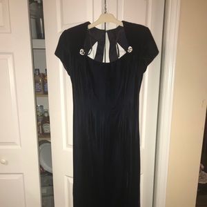Velour navy evening gown